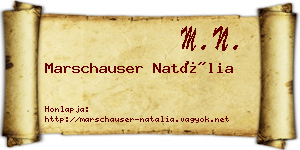 Marschauser Natália névjegykártya